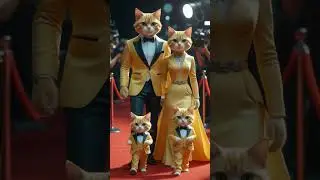 Ginger Cat Family Runway Show 😻 New Outfits Every Color! #FunnyCats #CatShorts #CatFashion