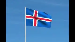 Iceland flag waving