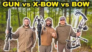 1v1v1 DEER Hunt GUN vs CROSSBOW vs BOW Challenge!!! (Catch Clean Cook)