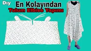 Dıy/Şalvar Tulum &ccedil;epli Elbise Kesimi Ve Dikimi Making a summer suspender overalls dress