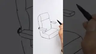 How to draw an executive chair. office chair easy for beginners #drawing