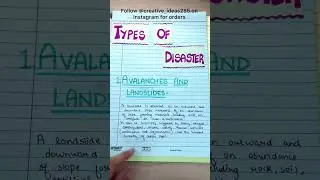 Project on Disaster Management | @CreativeIdeasbyPrachi
