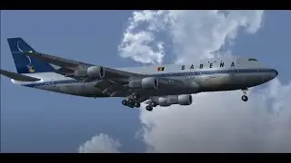 BOEING 747 129 SABENA AIRLINES LANDING AT MUNICH INTL AIRPORT FS9 HD