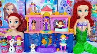 Disney Princess Toys Collection Unboxing | Disney Princess Ariel Mermaid Castle Toys 🐚💜 | ASMR Toys