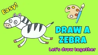 Easy Zebra Drawing for Kids 🦓 