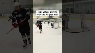 Jack, Quinn, and Luke Hughes Skating with Nick Gallais