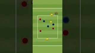 Atrae y gira el juego en espacio reducido: 3v3 + 3 comodines #footballtraining #futbol