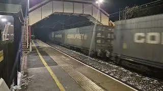 DRS Double Header 68005 (Defiant) & 66431 (Kingsmoor TMD) Passing Cramlington Station With A 2 Tone