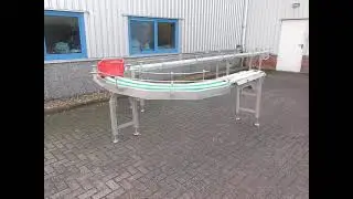 Ketting aangedreven bochtband 180 graden geheel RVS