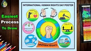 World Human Rights Day Drawing | Human Rights Day Poster Drawing | International Human Rights Day