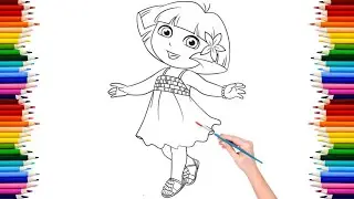 Let's Colour Dora 👧||Colouring video for kids👶| Let's Play Colours|| splash & Spill