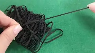 Black Elastic Flat Cord 10M Continuous Length 0.5mm Thick 3mm Wide Y15675