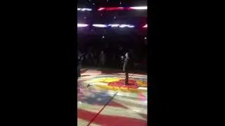 Bill Mendieta sings the national anthem for Chicago Bulls vs Memphis Grizzlies game.