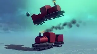 Besiege - Low Friction Land Train Drifting