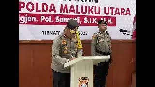 Upacara Sertijab Irwasda, Karolog, Kapolres Halsel dan Kapoles Pulau Morotai Polda Malut.