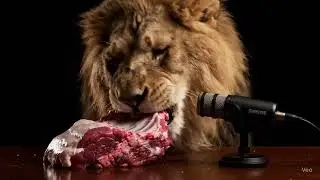 Lion eating meat in #asmr style #shorts