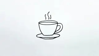 How to draw TEA CUP ☕️ for kids 