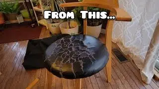 How To ReUpholster Round Dining Chair Seat. DIY for Beginners.