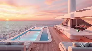 Super Yacht Evening Ambience | Ocean Views & Lounge Music | Luxury Relaxation | 4K ✨