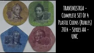 TRANSNISTRIA - Complete SET of 4 Plastic Coins #numinwords #coin #commerative