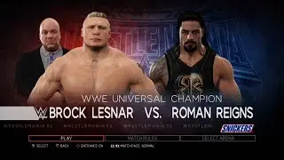 WWE 2K17 PS3 - Brock Lesnar VS Roman Reigns - (WrestleMania 34) [60FPS][FullHD]