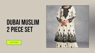 Dubai Muslim 2 Piece Set | Arabic Women Outfit | Modest Fashion Blouse & Wide Leg Pants