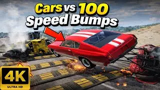 Cars vs 100 Speed Bumps #98 - BeamNG Drive