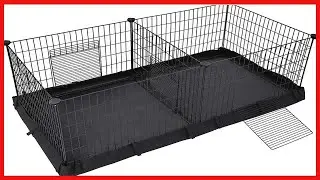 SONGMICS Pet Playpen, Small Animal Cage, Exercise Pen and Enclosure with Divider Panel