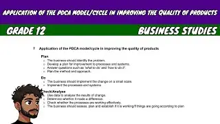 Application of the PDCA Model Cycle in improving the Quality of Products | Grade 12 BS