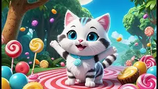 Cookie Cat and the Jellybean Jungle | Sweet Jungle Adventure Song for Kids | Fun Cat Rhyme