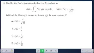 JEST 2024 Mathematical Physics PYQ | Fourier Transform Question Solved | CSIR NET & GATE Physics