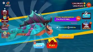 NEW BIG TITAN SHARKNAROK SHARK UNLOCKED GOT 90% OFF - BIG SHARK - HUNGRY SHARK EVOLUTION GAMEPLAY