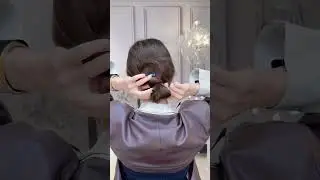 A super simple Korean low updo in one minute#Hairstyle tutorial