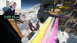 xQc LOSES IT After Falling Down For 2 Minutes Straight