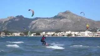 kitesurfing lessons in Mallorca with edmkpollensa and  kite mallorca kite student on her third