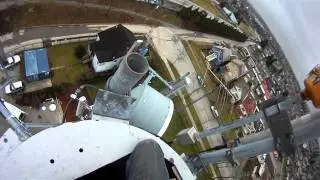 Rope access on a Monopole POV, crazy tower riggers