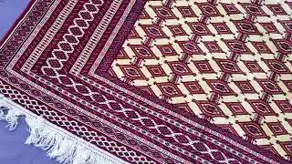 Ivory White Hand-Knotted Wool Tribal Rug - 7x10 Feet