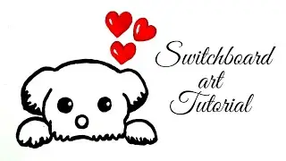 Quick Switch Board Art | How to Draw a Puppy | Easy wall art