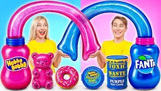 Розовая Еда vs Голубая Еда Челлендж | Потрясающие Кухонные Лайфхаки с Multi DO Challenge