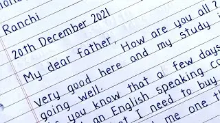 Write a letter to your father asking for some money to buy books | letter to father for money