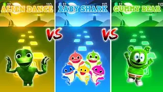 Alien Dance VS Baby Shark VS Gummy Bear - Tiles Hop EDM Rush | Beat Roller