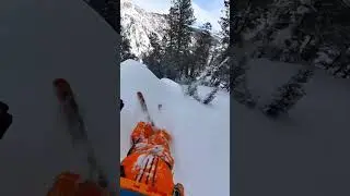 First run today in the backcountry! Fun cliffs and powder