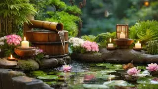 Relaxing Bamboo Water Sleep Music 😴 Reduce Stress, Calm Anxiety & Depression, Fall Into Deep Sleep