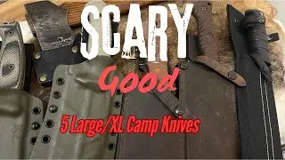 5 Large Camp Knives for fall camping and trail clearing