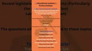 📚 Uttarakhand Judiciary Prelims Syllabus 2025 | Part I & II Explained in 1 Minute!