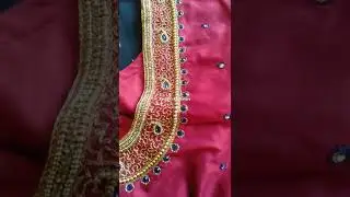 😍😍 Beautifully designed blouse with kundan (stone) work 😊... Kavitha's Aari Gallery 📲 91 8778228192