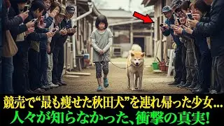 少女が競売で最も痩せた秋田犬を連れ帰ったとき、人々は笑った...だが、その犬には誰も知らなかった“信じがたい真実”が隠されていた!