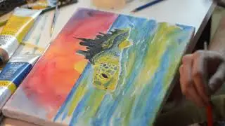 'Turtle City' Time-lapse Acrylic Painting