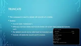 DML TRUNCATE Command,SQL Basics Tutorial - 12