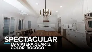 SPECTACULAR TRANSITIONAL KITCHEN QUARTZ COUNTERTOPS - LG VIATERA ROCOCO BY FAITHFUL COUNTERTOPS